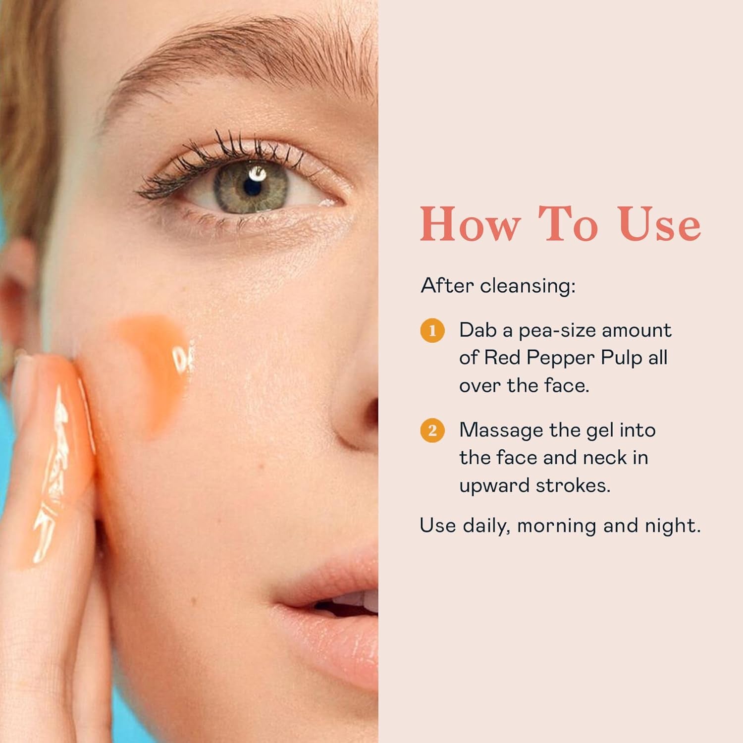 Red Pepper Pulp Hydrating & Energizing Gel - Facial Moisturizer for Brightened, Refreshed & Plumped Skin - Radiance Boosting Moisturizing Cream - Korean Skin Therapy