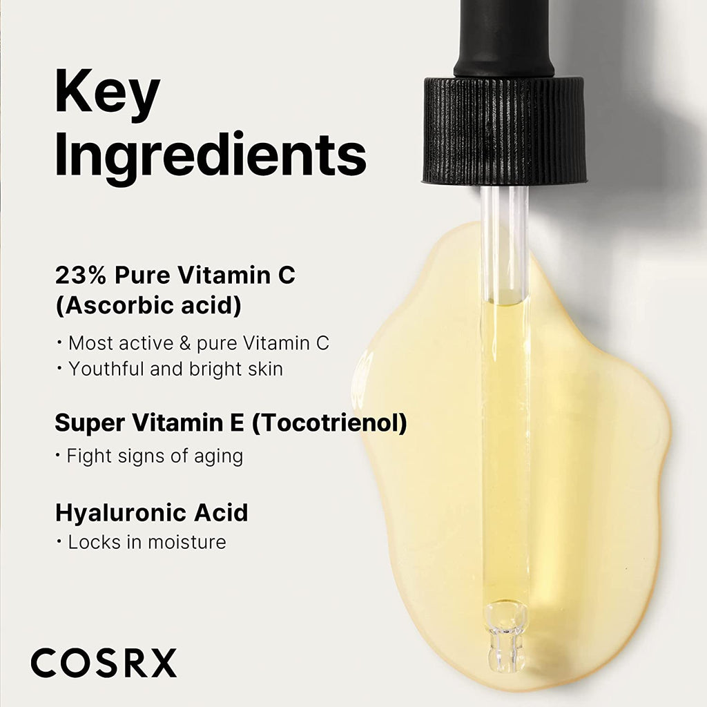 Sérum À La Vitamine C Pure À 23% Avec Vitamine E (Acide Ascorbique) Et Acide Hyaluronique, Sérum Hydratant Pour Le Visage, Réduit Les Ridules 0,70 Fl.Oz, 20 G (Paquet De 1)