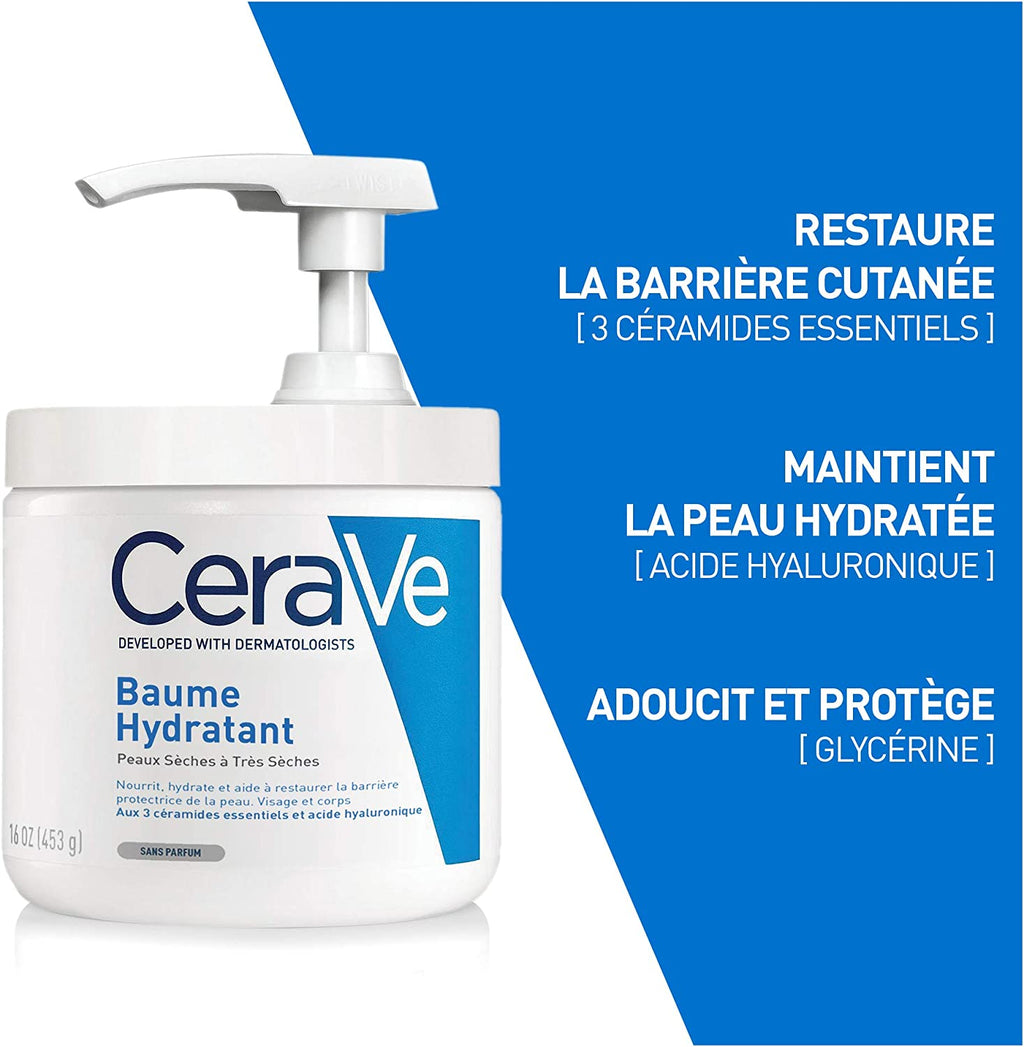- Baume Hydratant Corps Et Visage - Peau Sèche, Très Sèche Et Atopique - 48H D'Hydratation - Acide Hyaluronique + 3 Céramides - Texture Riche, Non Collante - Sans Parfum, Non Comédogène