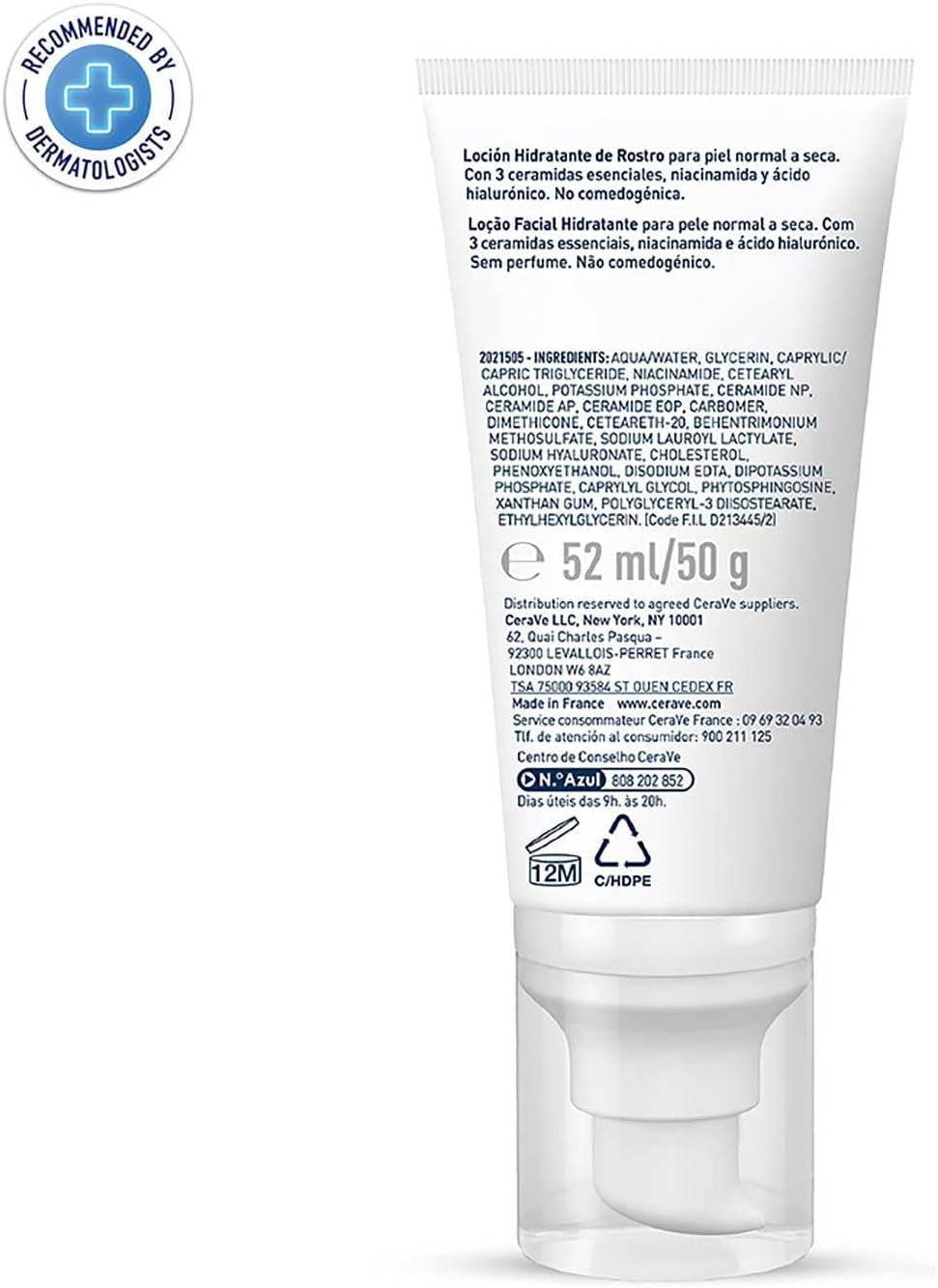 Crème Hydratante Visage 52 Ml