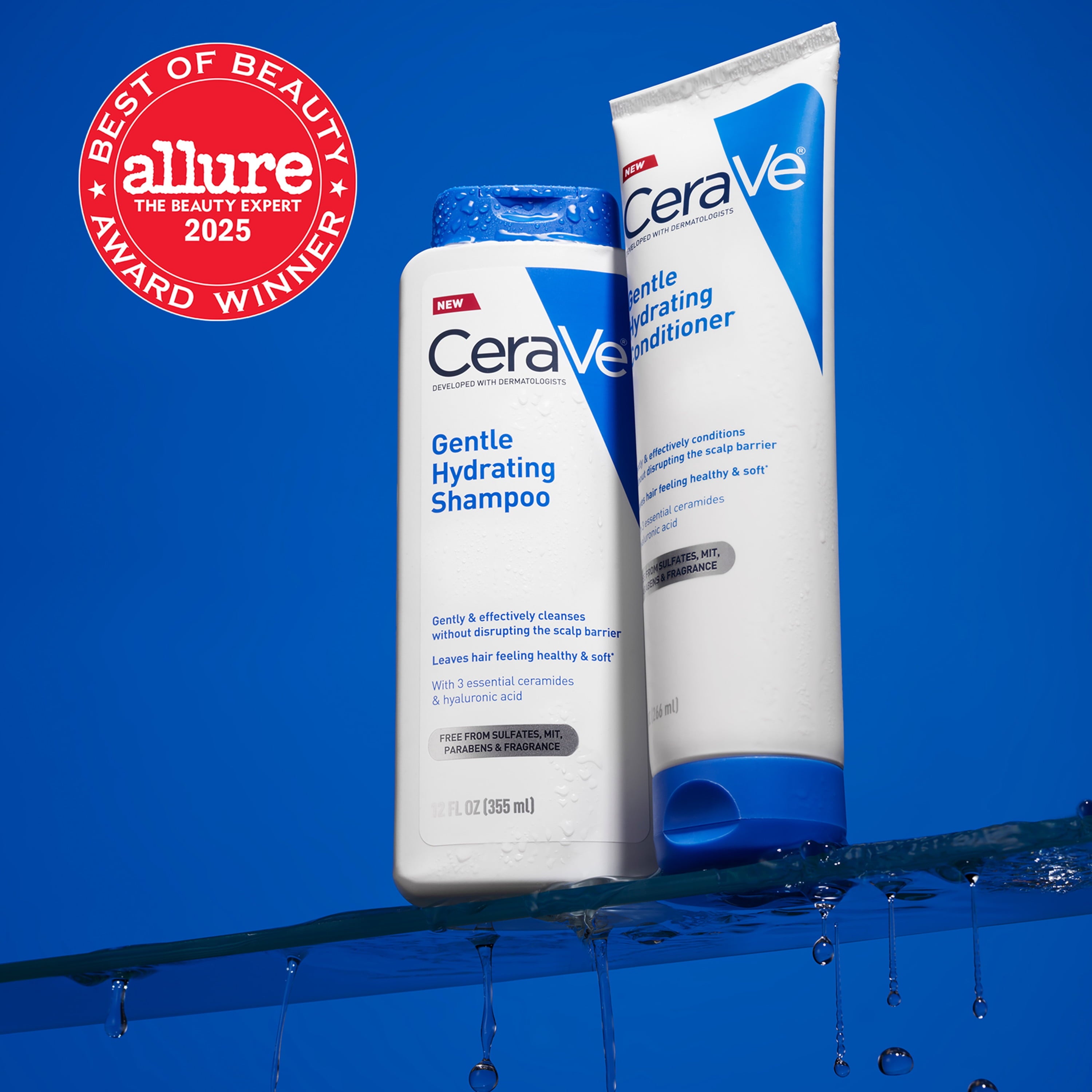 Gentle Hydrating Shampoo Sulfate Free & Color Safe for All Hair Types, 12 Fl Oz