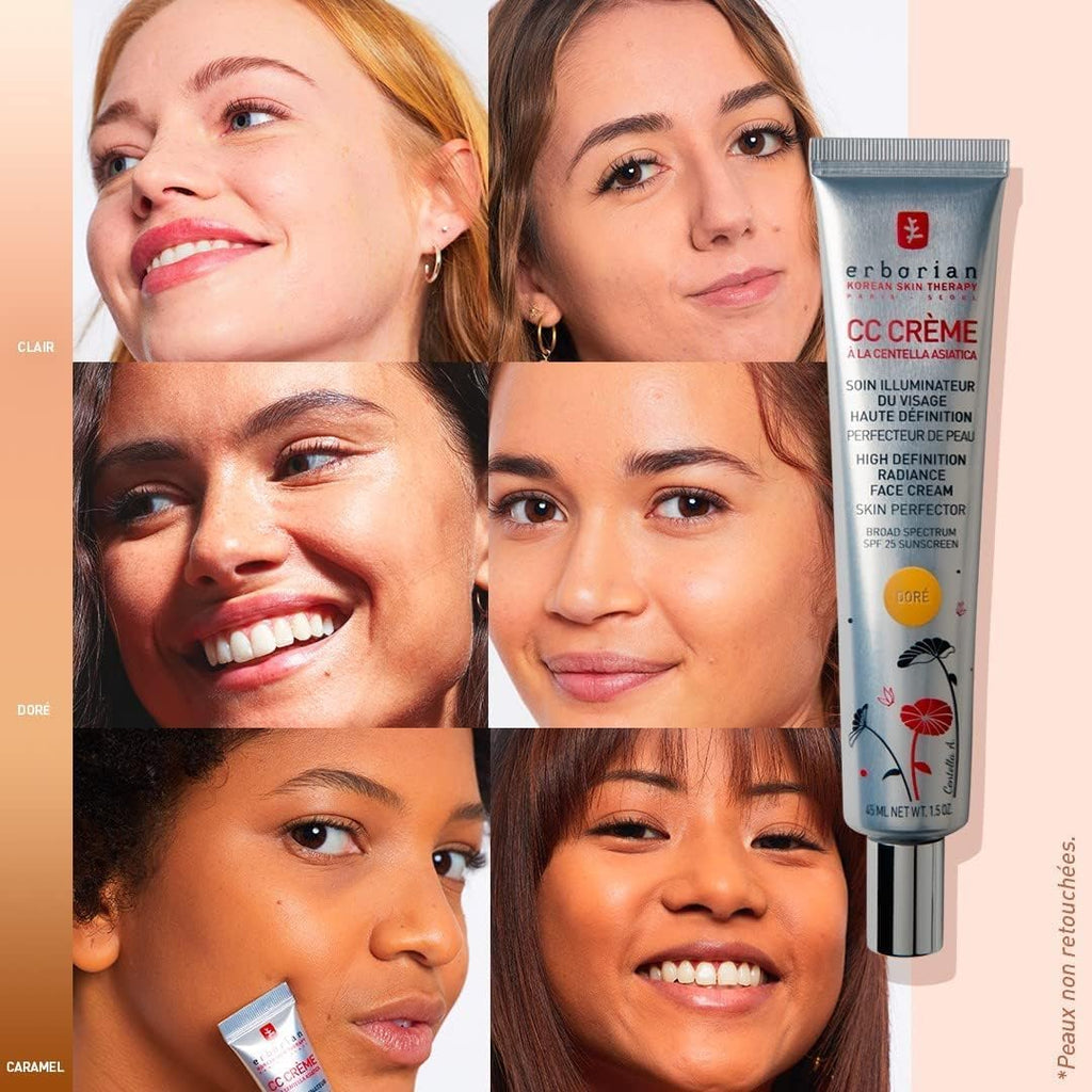 Erborian CC Crème Centella Asiatica - SPF 25 Clair 45Ml + Erborian CC Water Centella Asiatica - CC Water Clair 40Ml.