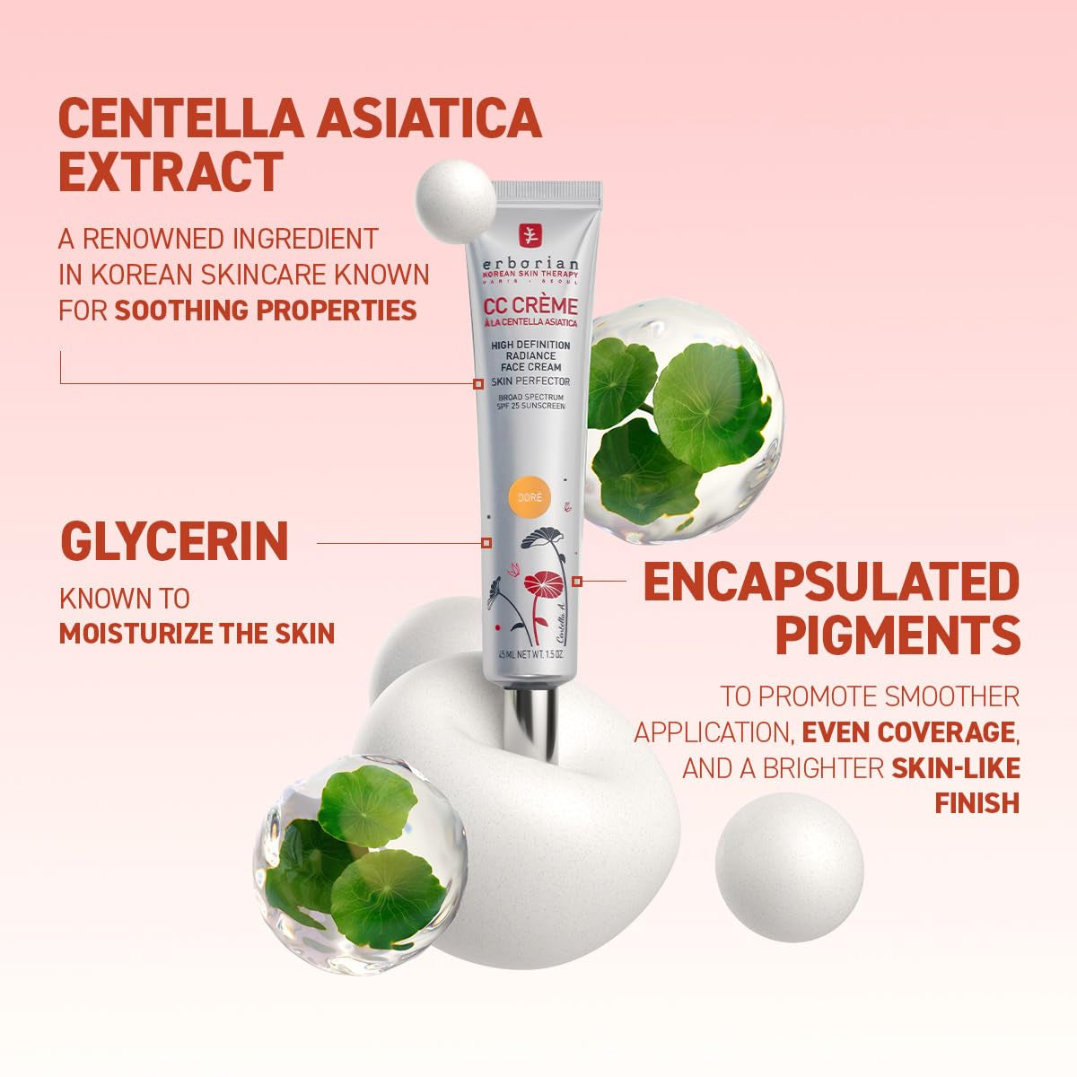 CC Cream Color Correcting SPF 25, Tone-Evening Korean Skincare Makeup Hybrid, Moisturizes, Lightweight, Blurs Skin, Natural, Luminous Finish