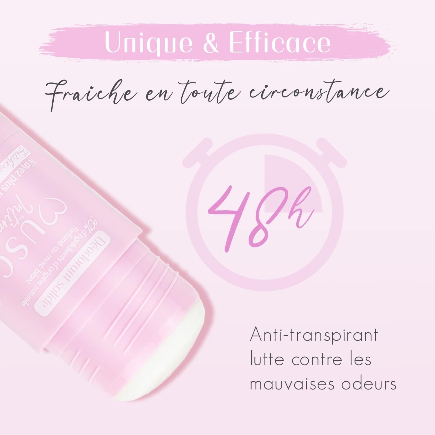 La Marque Officielle - Lot De 3 - Déodorant - anti Transpirant - Musc Blanc - L'Irrésistible - 95% Ingrédients Naturels - Sans Sel D'Aluminium Ni Pertubateur Endocrinien - 3 X 50G