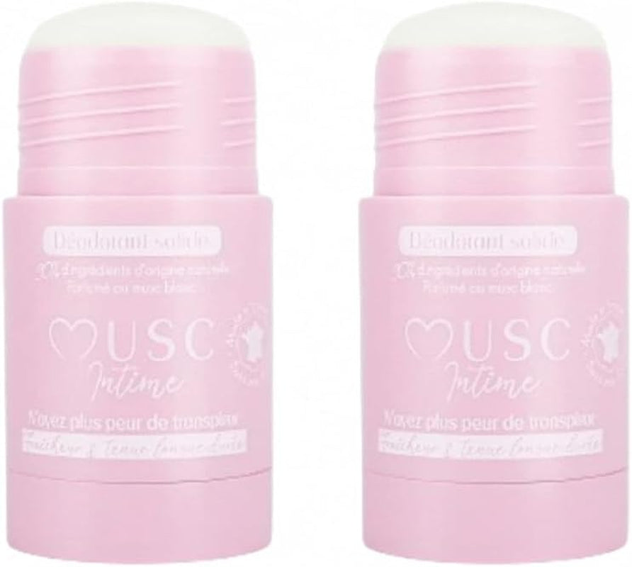 La Marque Officielle - Lot De 2 - Déodorant anti Transpirant - Musc Blanc - anti Mauvaises Odeurs - 90% D'Ingrédients Naturels - Sans Sel D'Aluminium Ni Pertubateur Endocrinien - 2X50G