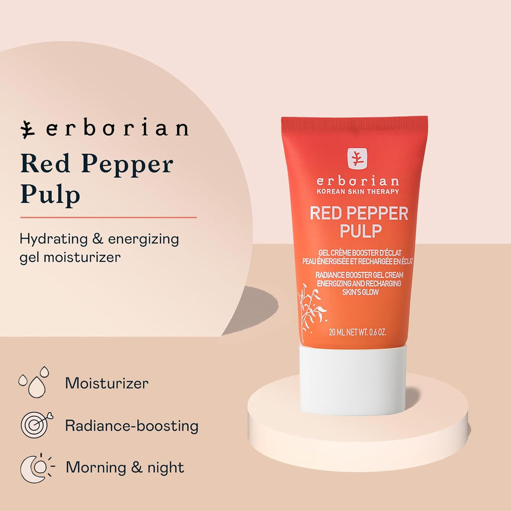 Red Pepper Pulp Hydrating & Energizing Gel - Facial Moisturizer for Brightened, Refreshed & Plumped Skin - Radiance Boosting Moisturizing Cream - Korean Skin Therapy