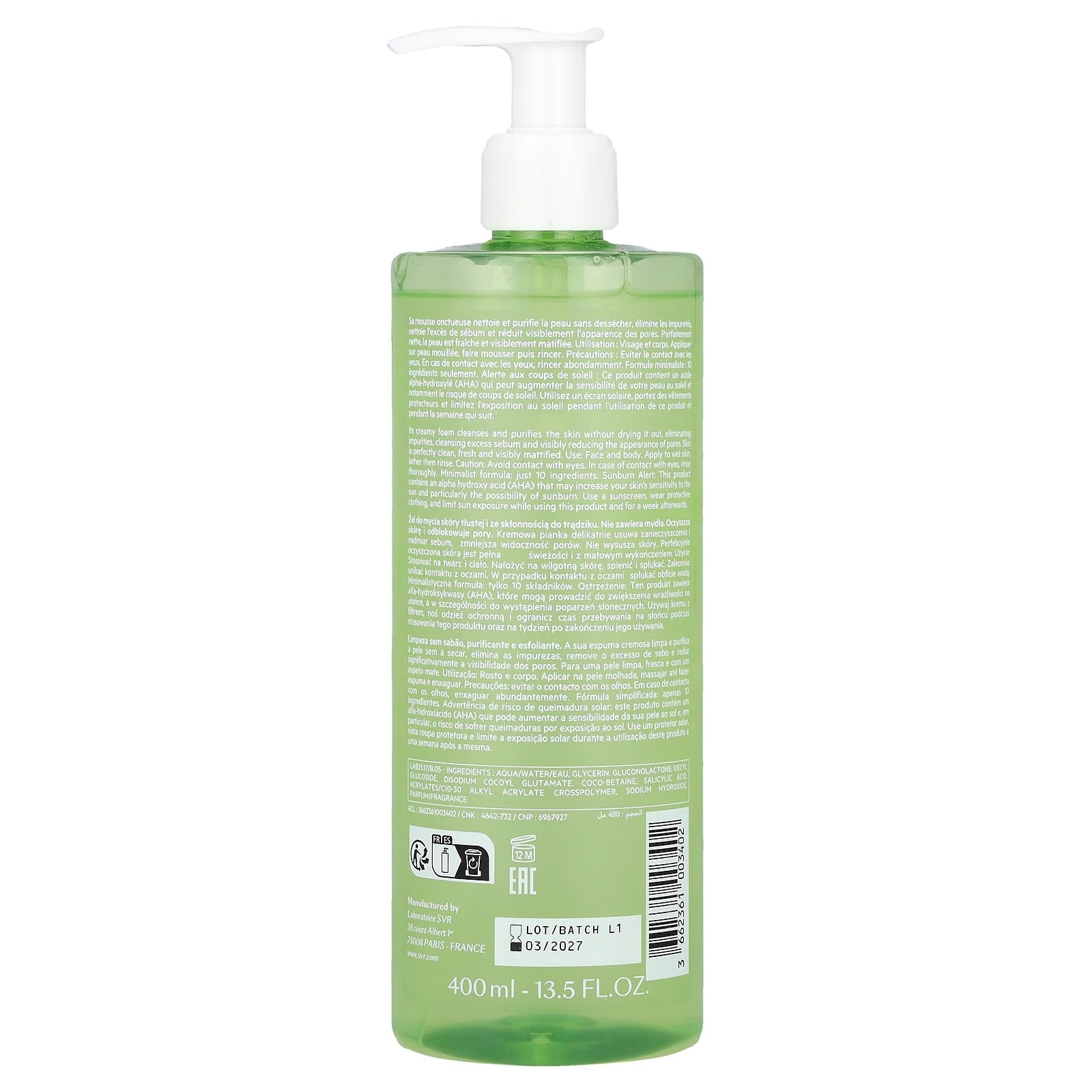 Sebiaclear Soap-Free Cleanser, 13.5 Fl Oz (400 Ml)