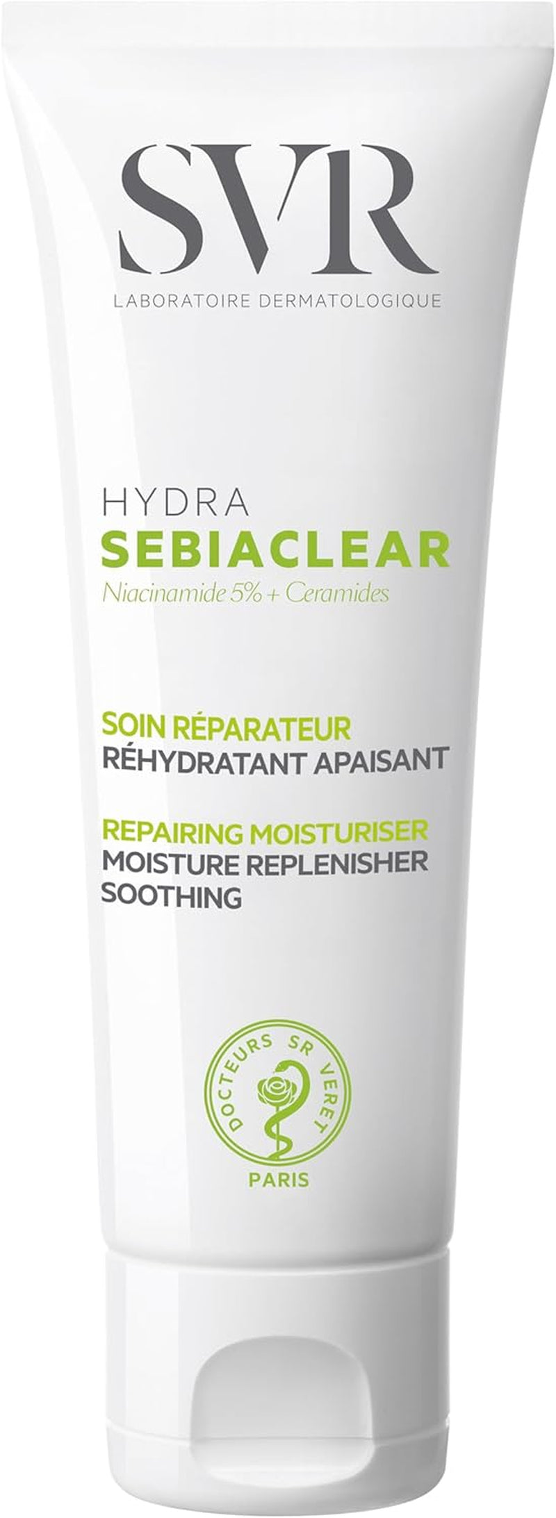 - Sebiaclear Hydra - Soin Réparateur Apaisant Anti-Marques - Pour Peaux Sensibles À Tendance Acnéique Sous Traitement Desséchant - Niacinamide 5%, Céramides Oméga 8% - 40 Ml