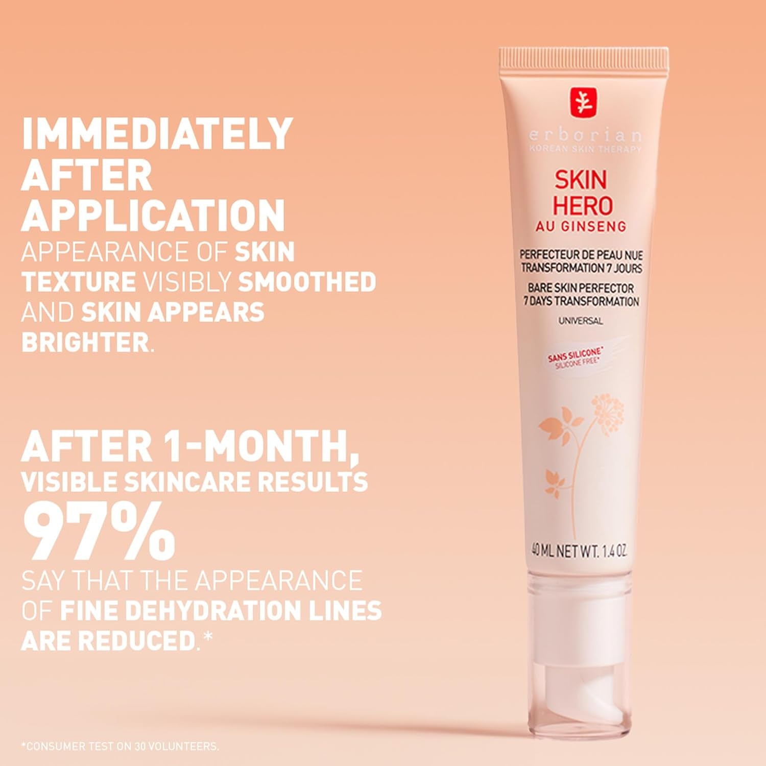 Skin Hero Perfector, Non-Tinted Concealer & Makeup Primer Hydrates, Smooths Texture, Blurs & Illuminates, Glass‑Skin Base, Korean Skincare