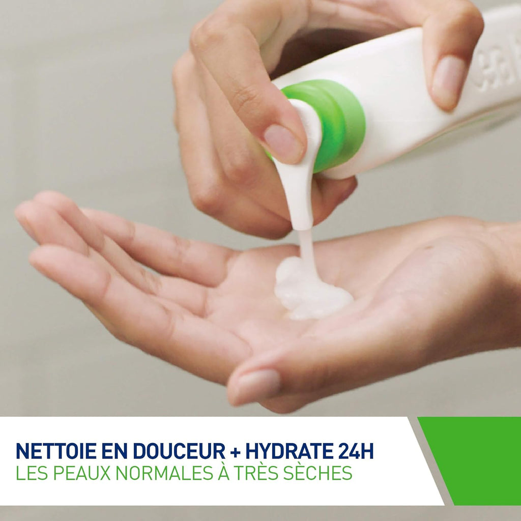 Cerave - Crème Lavante Hydratante 236Ml + Lait Hydratant 20Ml | Crème Lavante Hydratante 24H Nettoyant Visage & Corps À L'Acide Hyaluronique Sans Savon Pour Peaux Normales À Très Sèches