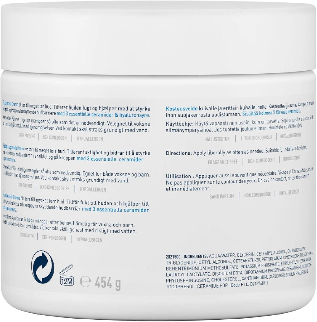 - Baume Hydratant Corps Et Visage - Peau Sèche, Très Sèche Et Atopique - 48H D'Hydratation - Acide Hyaluronique + 3 Céramides - Texture Riche, Non Collante - Sans Parfum, Non Comédogène