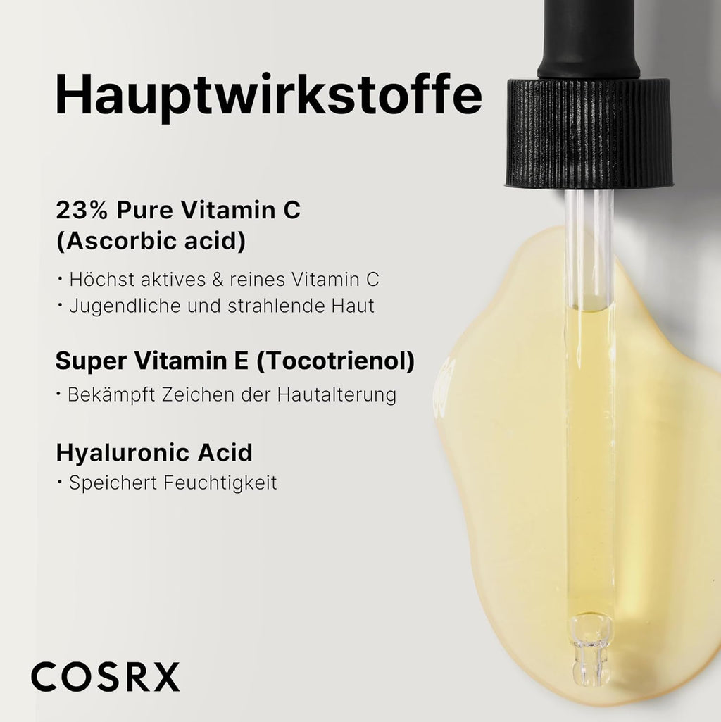 Sérum À La Vitamine C Pure À 23% Avec Vitamine E (Acide Ascorbique) Et Acide Hyaluronique, Sérum Hydratant Pour Le Visage, Réduit Les Ridules 0,70 Fl.Oz, 20 G (Paquet De 1)