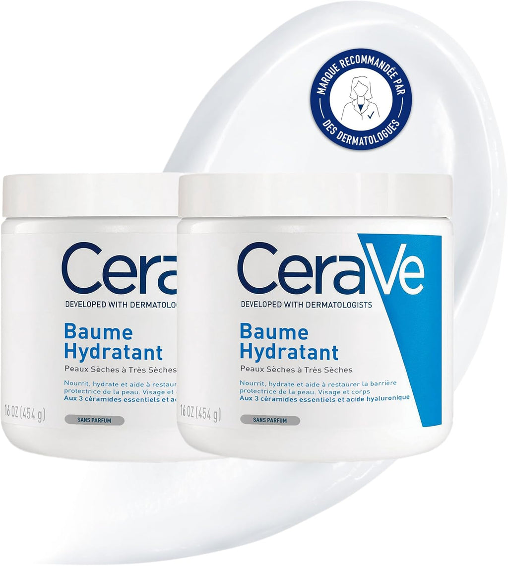 - Baume Hydratant Corps Et Visage - Peau Sèche, Très Sèche Et Atopique - 48H D'Hydratation - Acide Hyaluronique + 3 Céramides - Texture Riche, Non Collante - Sans Parfum, Non Comédogène