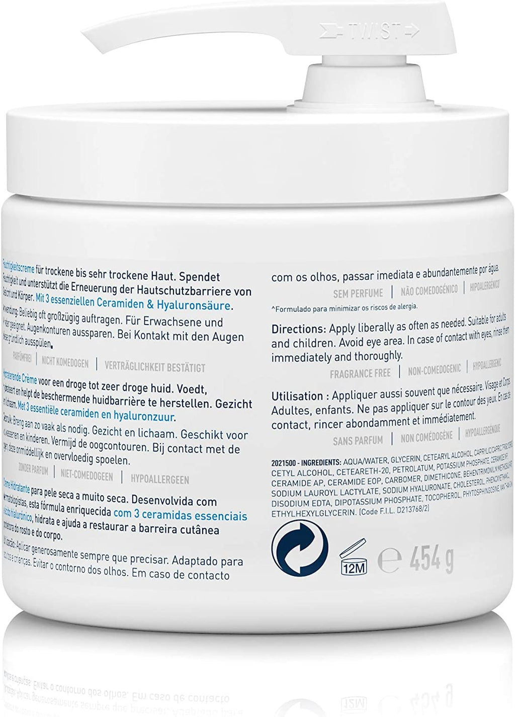 - Baume Hydratant Corps Et Visage - Peau Sèche, Très Sèche Et Atopique - 48H D'Hydratation - Acide Hyaluronique + 3 Céramides - Texture Riche, Non Collante - Sans Parfum, Non Comédogène
